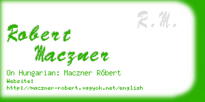 robert maczner business card