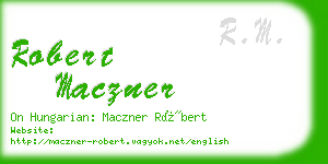 robert maczner business card